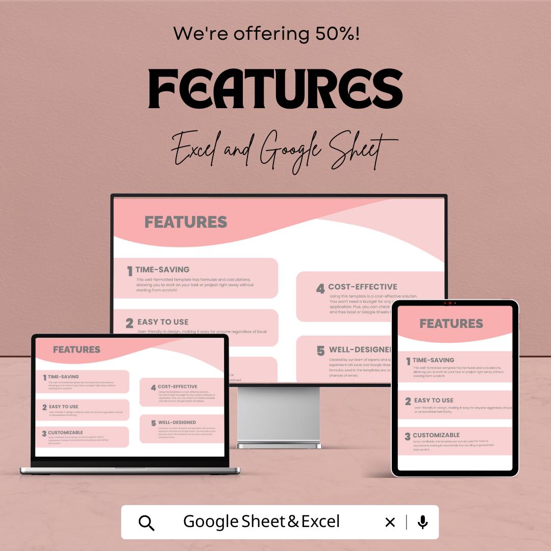Food Cost Template | Recipe Cost Calculator Spreadsheet | Menu Pricing Tool | Excel & Google Sheets