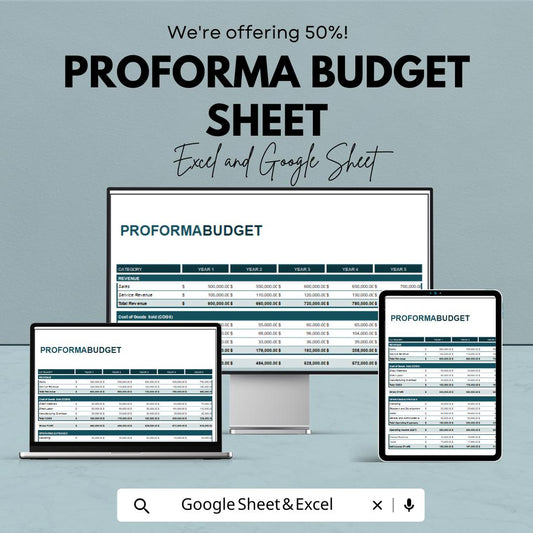 Proforma Budget Sheet Template - Excel and Google Sheets for Financial Planning & Forecasting