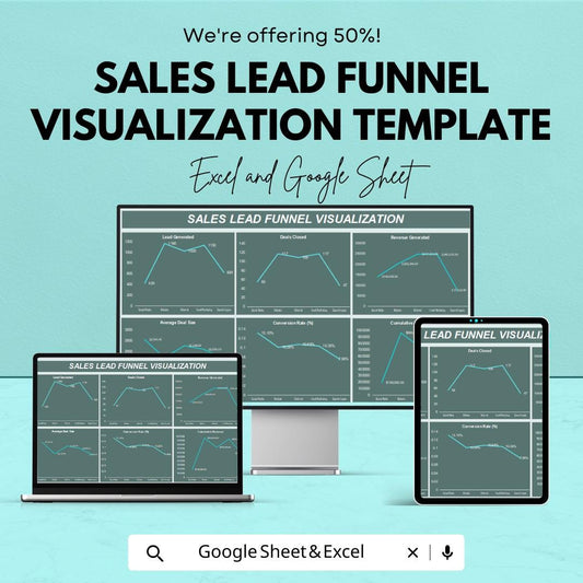 Sales Lead Funnel Visualization Template | Excel & Google Sheets | Sales Pipeline Tracker | Lead Management Dashboard | CRM Funnel Chart