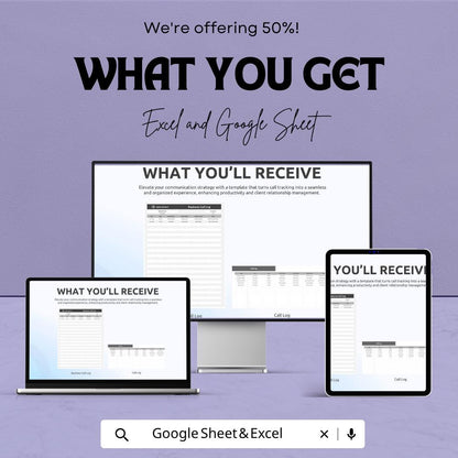 Call Log Template Excel | Business Call Tracker | Client Communication Log | CRM Spreadsheet | Sales Call Tracker | Google Sheets Call Log