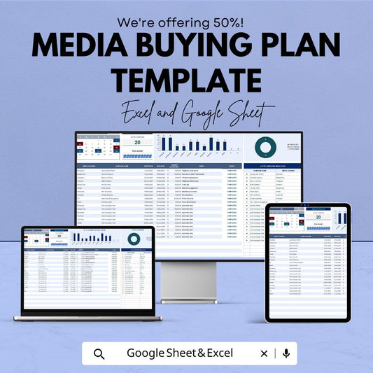 Media Buying Plan Template | Media Budget Tracker | Campaign Planning Spreadsheet | Marketing Strategy Sheet