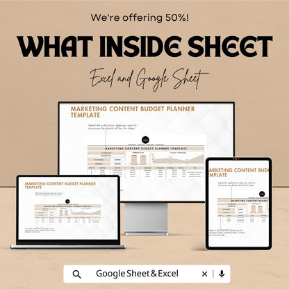 Marketing Content Budget Planner Template | Content Marketing Budget Sheet | Campaign Expense Tracker |  Social Media Budget Template