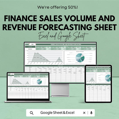 Finance Sales Volume and Revenue Forecasting Template - Google Sheets - Business Forecasting & Financial Planning - Accurate Sales