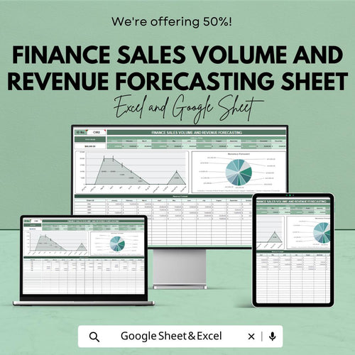 Finance Sales Volume and Revenue Forecasting Template - Google Sheets - Business Forecasting & Financial Planning - Accurate Sales