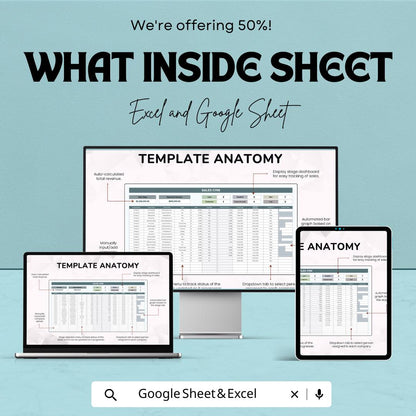 Sales CRM Template | Customer Relationship Manager | Sales Pipeline Tracker | Lead Management Spreadsheet | Excel & Google Sheets