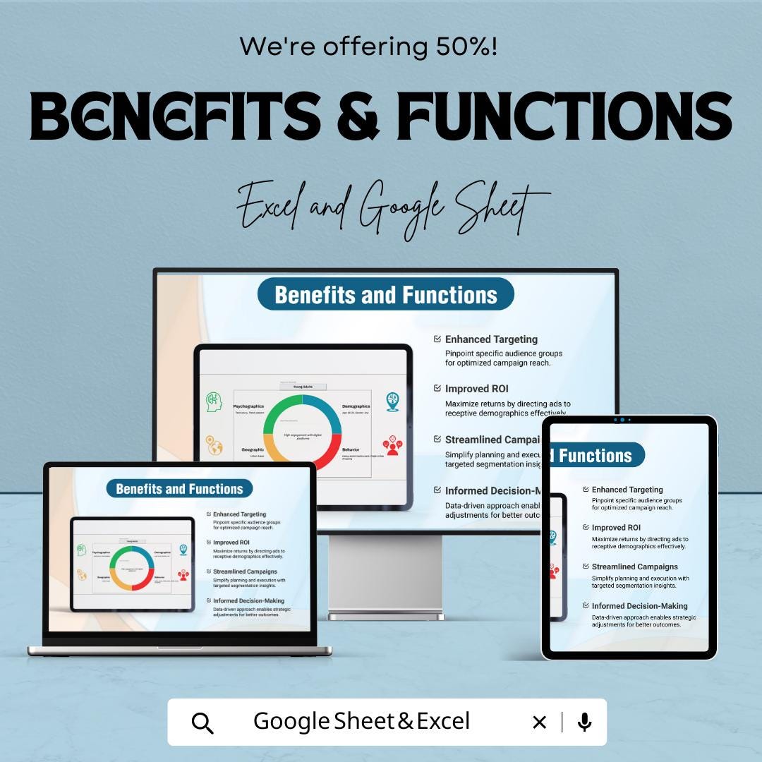 Audience Segmentation Chart Template | Marketing Audience Analysis Tool | Advertising Strategy Planner |  Marketing Template