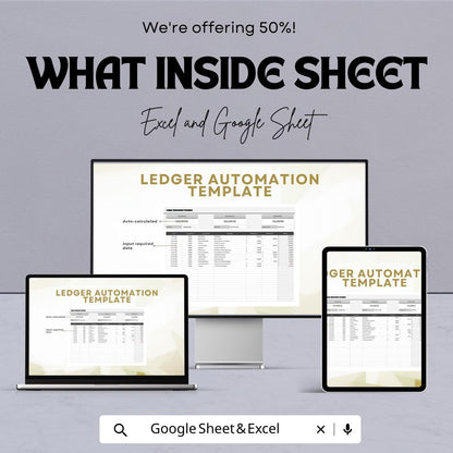 Ledger Automation Template | Automated Accounting Spreadsheet | Business Finance Tracker | Transaction Log Template