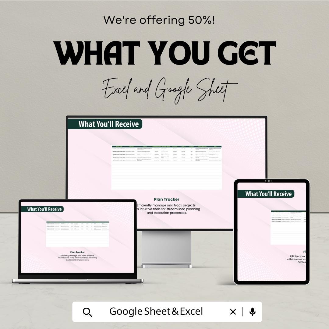 Plan Operation Sheet - Excel & Google Sheets Template for Efficient Planning and Management