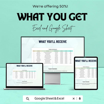 Activity Task Tracker Sheet - Excel & Google Sheets Template | Task Management Tool | Boost Productivity | Work Planner for 2024