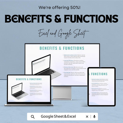 Inventory Tracking Template Excel, Stock Management Spreadsheet, Software Inventory Tracker, Product Log Sheet, Google Sheets Inventory