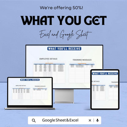 Operations Training Completion Tracker Template | Employee Training Log | HR Training Tracker | Staff Compliance Record