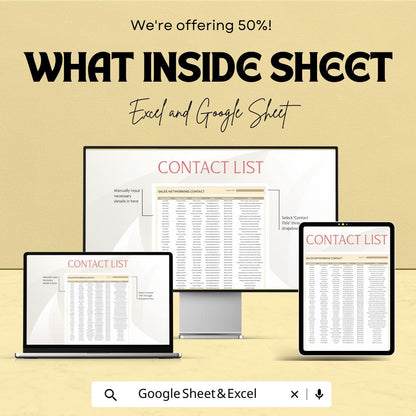 Sales Contact List & CRM Tracker | Excel & Sheets