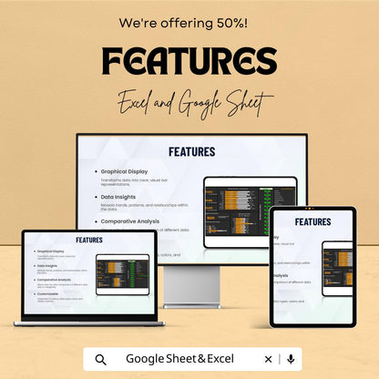 Data Visualization Bar Chart Template for Excel and Google Sheets - Financial and Business Analysis - Easy & Interactive |
