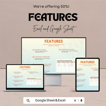 Sales Incentive Breakdown Template | Excel & Google Sheets | Commission Tracker | Sales Bonus Calculator | Incentive Plan Spreadsheet
