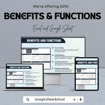 Finance Payroll Processing Efficiency Template | Payroll Management Tracker | Payroll Workflow Sheet | HR Process Tracker