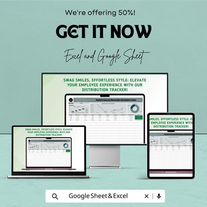 Employee Swag and Merchandise Distribution Tracker HR Template | Inventory Tracker | Excel and Google Sheets HR Tool