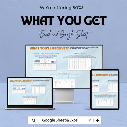 Candidate Final Score Compilation HR Template | Hiring Evaluation Spreadsheet | Candidate Scoring Dashboard | Excel & Google Sheets HR Tool