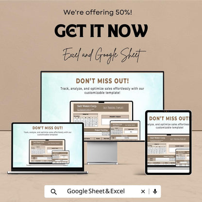 Sales Tracking Sheet for Excel & Google Sheets | Sales Performance Dashboard Template | Track and Analyze Sales Efficiently