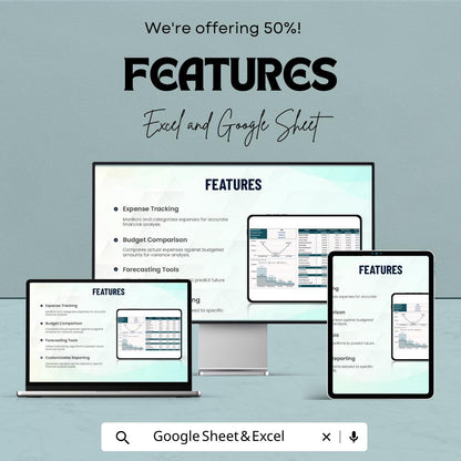 Finance Expense Analysis and Budgeting Sheet | Google Sheets Template for Financial Planning | Expense Tracking & Budget Comparison
