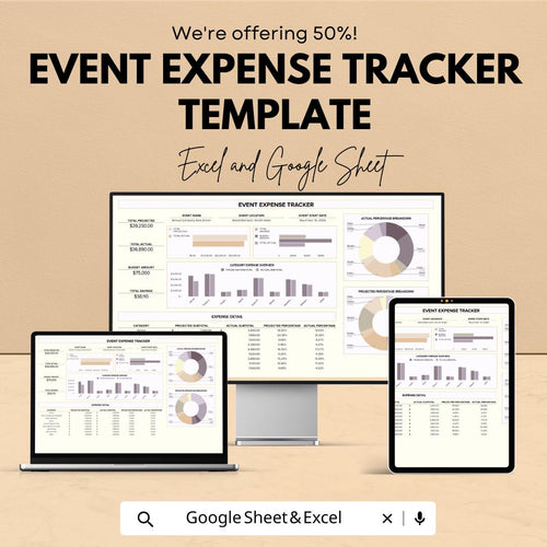 Event Expense Tracker Template | Excel & Google Sheets | Event Budget Planner | Event Cost Tracking Spreadsheet | Party Budget Tool