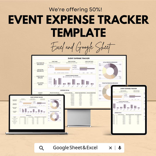 Event Expense Tracker Template | Excel & Google Sheets | Event Budget Planner | Event Cost Tracking Spreadsheet | Party Budget Tool
