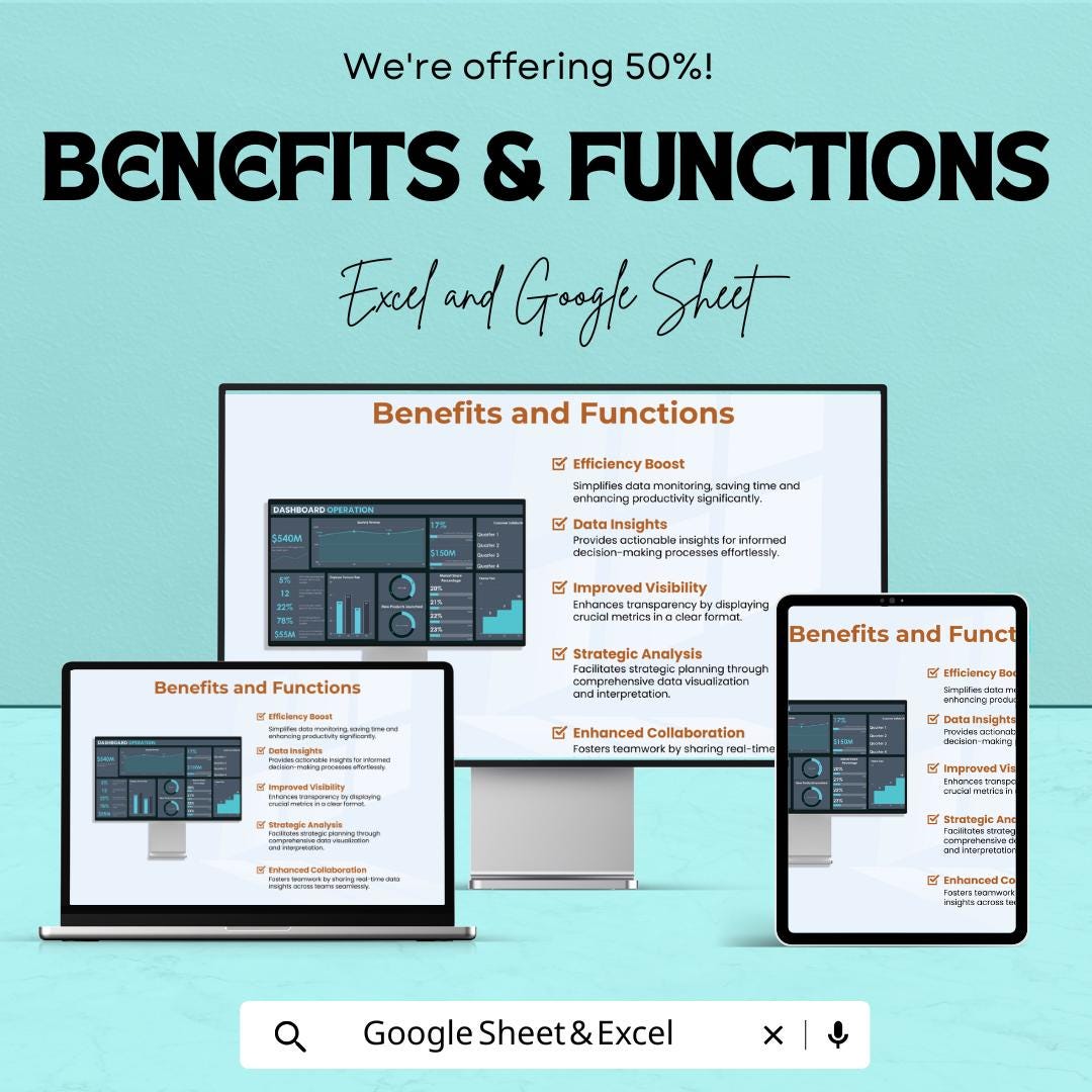 Dashboard Operation Template | Business Operations Dashboard | KPI Tracking | Financial Dashboard | Productivity Dashboard |