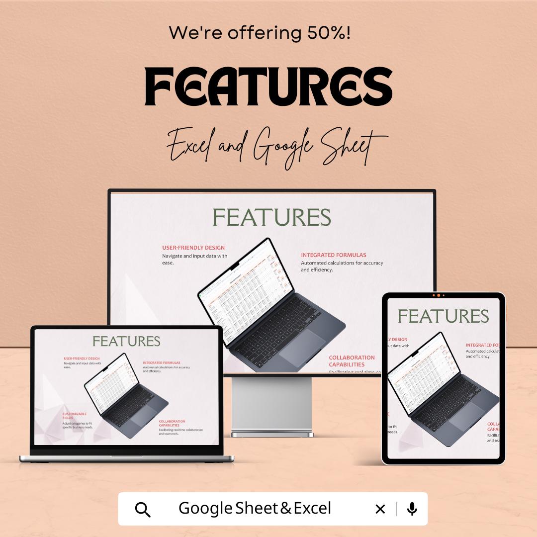 Monthly Budget Sheet - Excel & Google Sheet Template for Personal Finance, Expense Tracker, Budget Planner, Financial Management Tool