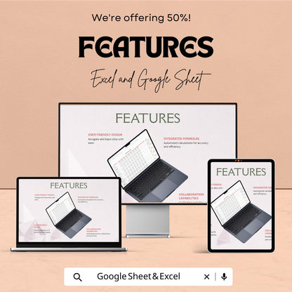 Monthly Budget Sheet - Excel & Google Sheet Template for Personal Finance, Expense Tracker, Budget Planner, Financial Management Tool