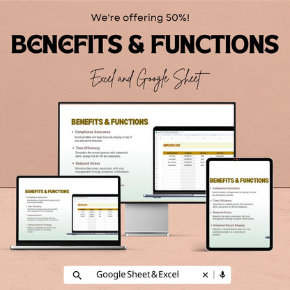 Visa & Work Permit Expiry Alert System HR Template | Excel and Google Sheets | Employee Compliance Tracker