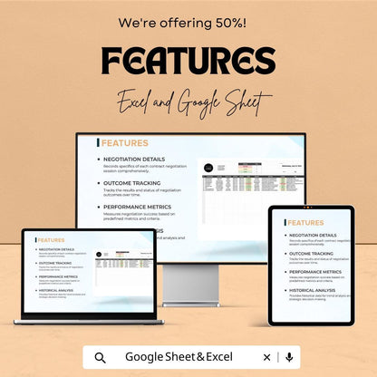 Legal Contract Negotiation Outcome Tracker Template | Excel & Google Sheets | Contract Management Spreadsheet | Lawyer Negotiation Tracker
