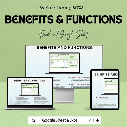 Pay Stub Calculator Template | Payroll Calculator | Paycheck Template | Earnings & Deductions Tracker | Small Business Payroll Tool