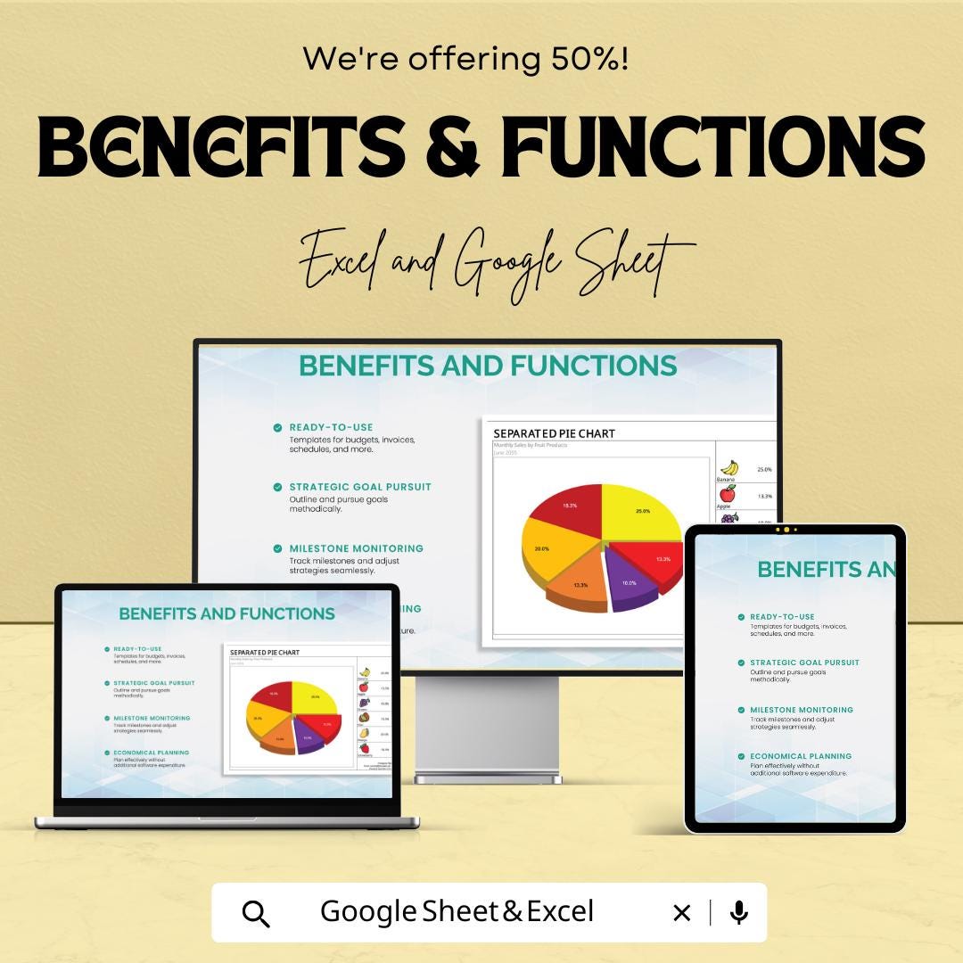 Separated Pie Chart Template | Data Visualization Excel and Google Sheets | Editable Chart Dashboard | Business Report & Analytics Tool