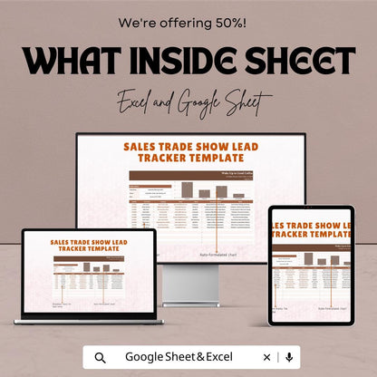 Sales Trade Show Lead Tracker Template | Excel & Google Sheets Lead Management Dashboard | Event Sales CRM Tracker