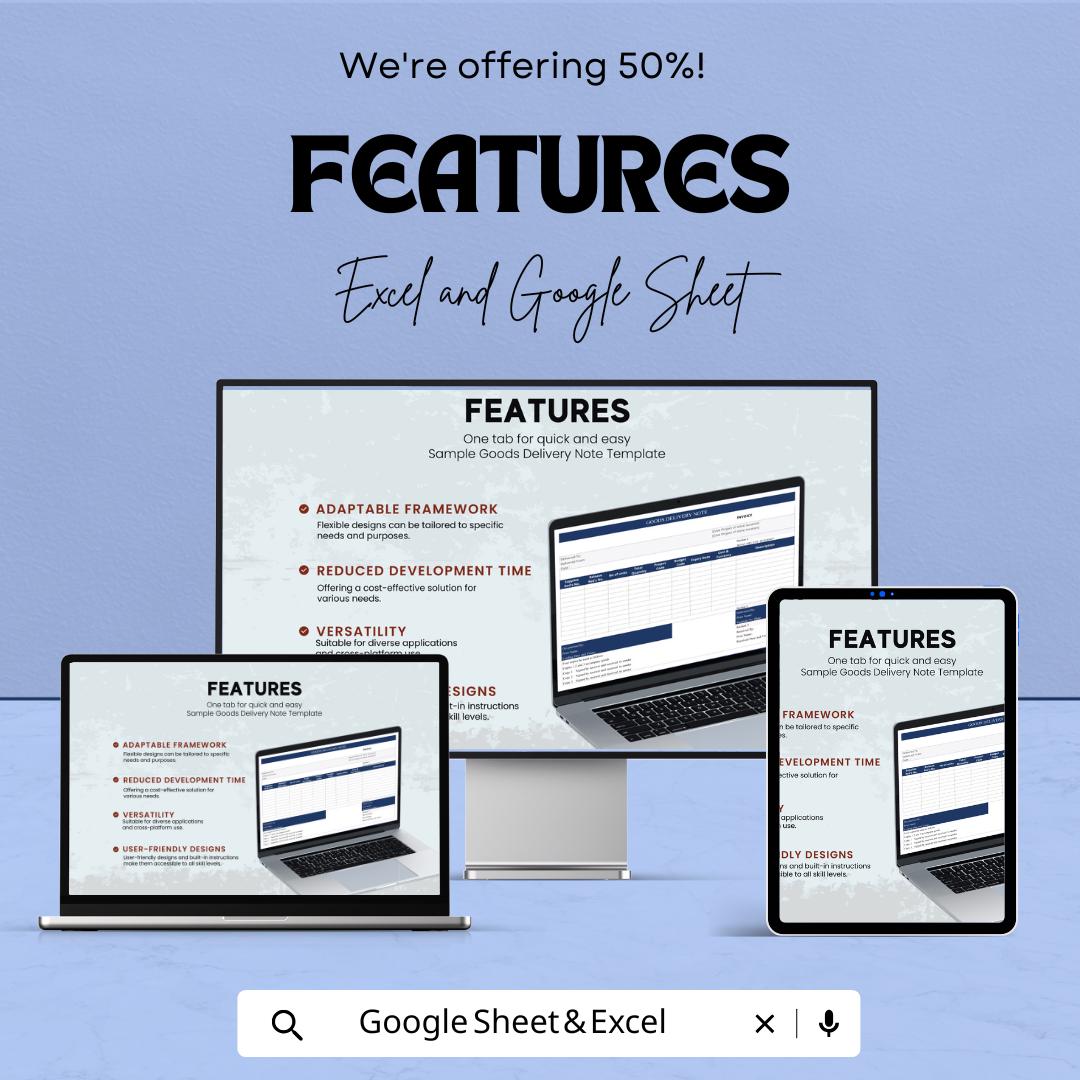 Sample Goods Delivery Note Sheet - Excel & Google Sheets Template for Easy Delivery Tracking