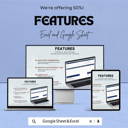 Sample Goods Delivery Note Sheet - Excel & Google Sheets Template for Easy Delivery Tracking