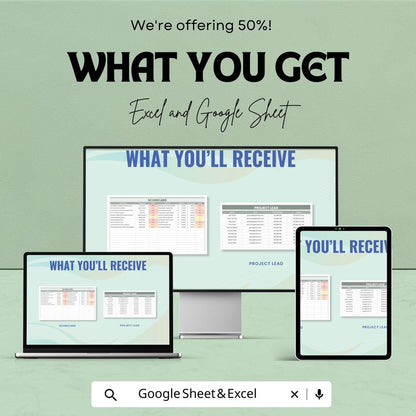 Scorecard Sheet | Excel & Google Sheet Template | Project Management, Budget Tracking, Performance Evaluation