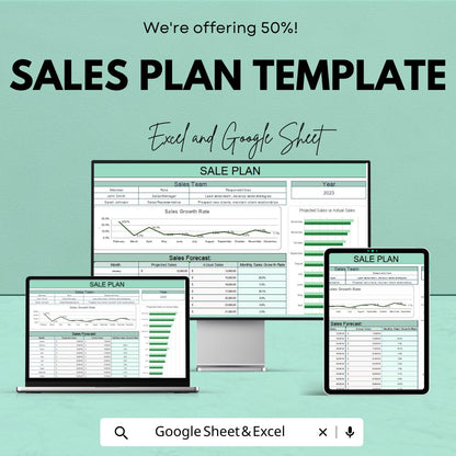 Sales Plan Template | Sales Forecast Dashboard | Sales Team Planning Template | Revenue Planning Spreadsheet