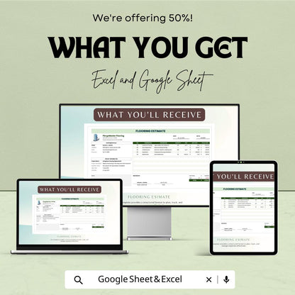 Flooring Estimate Sheet – Excel & Google Sheets Template for Cost Estimation, Flooring Pricing, and Project Quotes