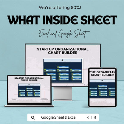 Startup Organizational Chart Builder Template | Team Structure Planner | Company Hierarchy Chart | Business Organization Chart