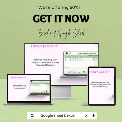 Startup Operations Cost Analysis Template | Monthly Operating Budget | Startup Financial Planning Spreadsheet