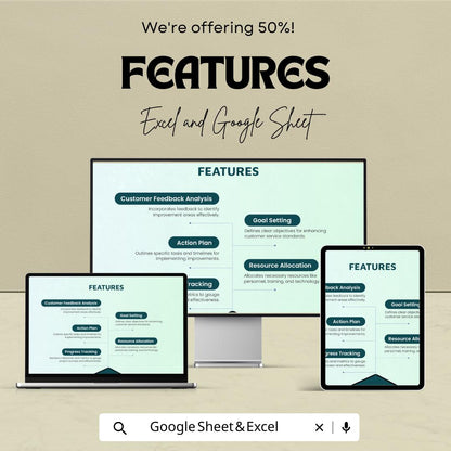 Customer Service Improvement Project Roadmap Template | Excel & Google Sheets | 50% OFF