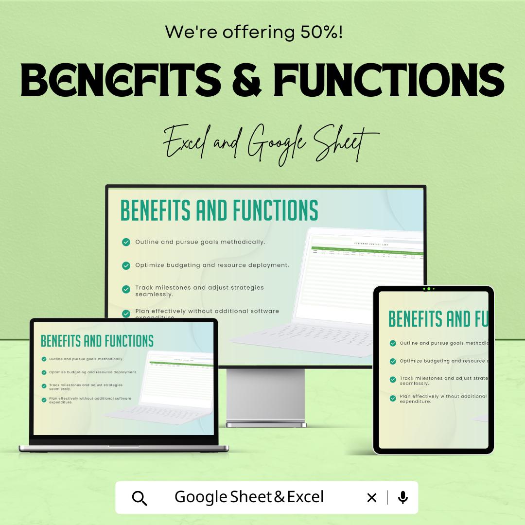 Customer Contact List Template | Client Information Tracker | CRM Spreadsheet | Business Contact Log | Customer Database