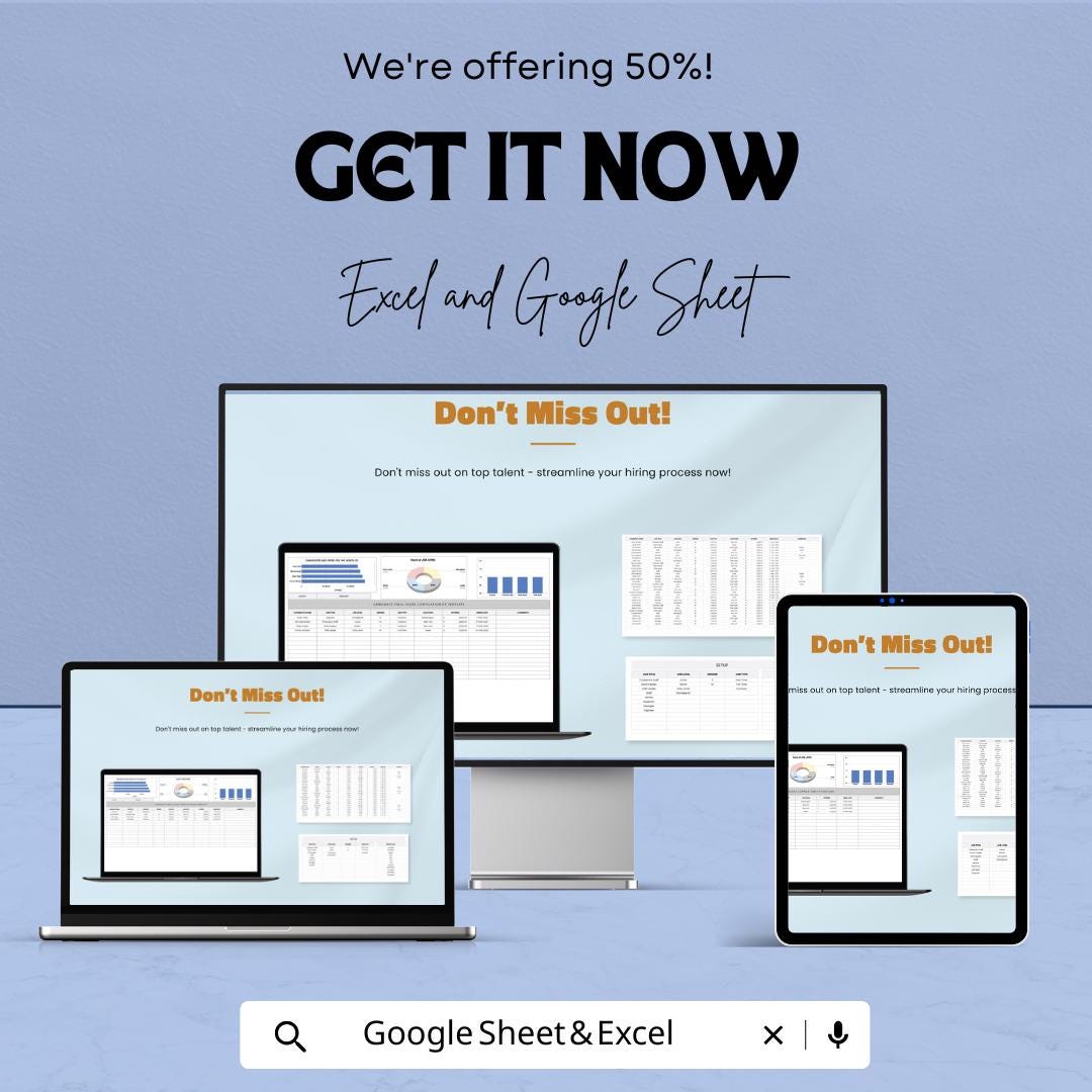 Candidate Final Score Compilation HR Template | Hiring Evaluation Spreadsheet | Candidate Scoring Dashboard | Excel & Google Sheets HR Tool