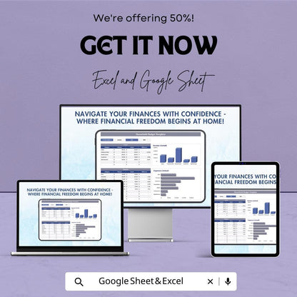 Household Budget Template | Monthly Budget Spreadsheet | Expense & Income Tracker | Financial Planner