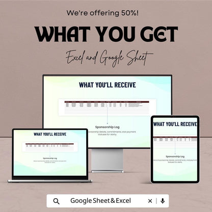 Sales Sponsorship Tracker Template | Excel and Google Sheets Sponsorship Management Dashboard | Revenue & Sales Tracker