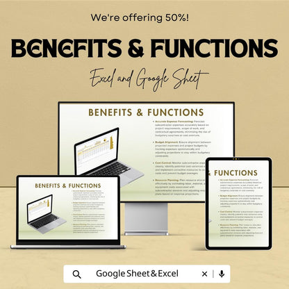 Subcontractor Expense Projection Template | Contractor Budget Planner | Project Expense Forecast | Subcontractor Cost Tracker