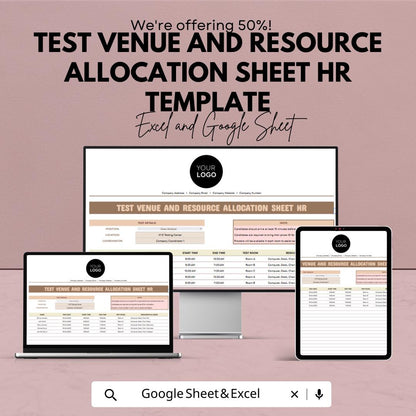 Test Venue and Resource Allocation Sheet | HR Template | Excel & Google Sheets | Exam Planning Tool | Workforce Scheduling Sheet