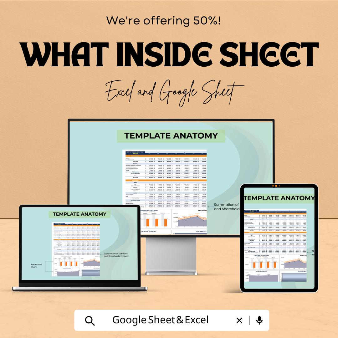 Inventory Turnover Analysis Template | Excel & Google Sheets | Inventory Management Spreadsheet | Business Finance Dashboard