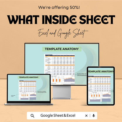 Inventory Turnover Analysis Template | Excel & Google Sheets | Inventory Management Spreadsheet | Business Finance Dashboard