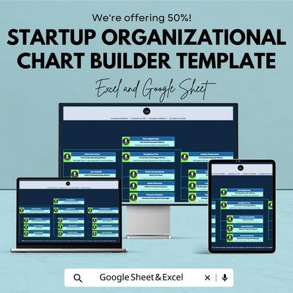 Startup Organizational Chart Builder Template | Team Structure Planner | Company Hierarchy Chart | Business Organization Chart